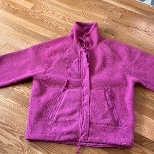 NWOT Free People Hit the Trails Fleece Jacket size Small in pink/rose